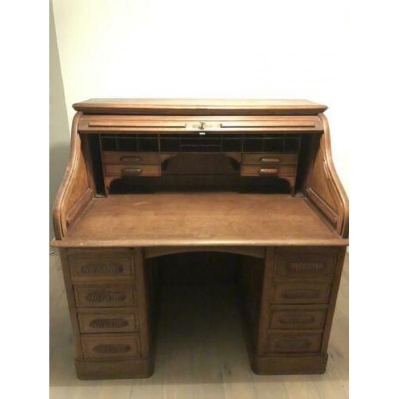 Antiek massief eiken secretaire/ bureau