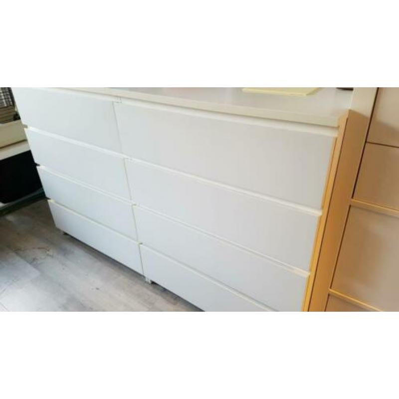 Witte ladekast Ikea Malm (2x)