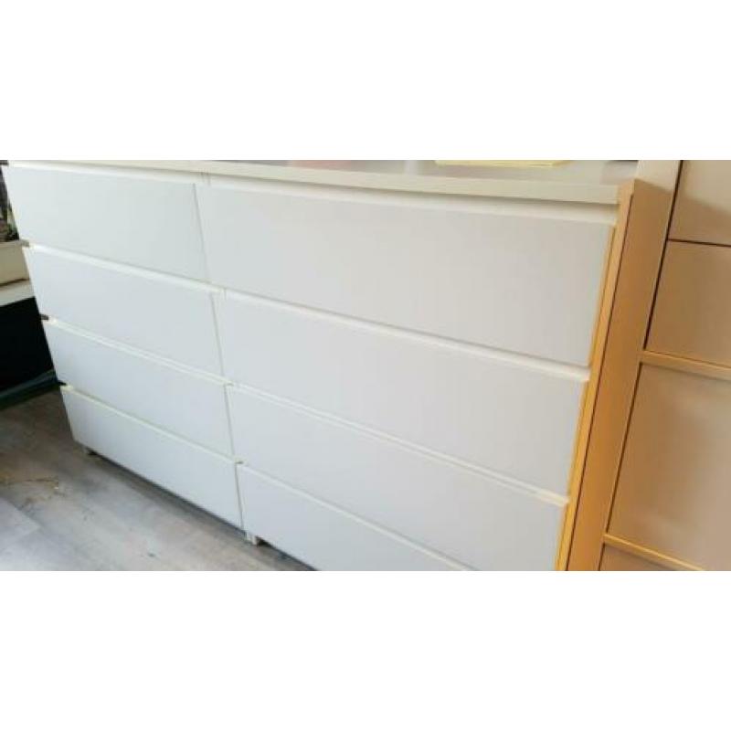 Witte ladekast Ikea Malm (2x)