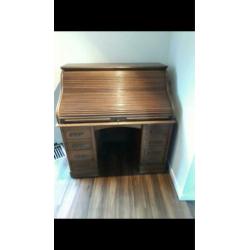 Antiek massief eiken secretaire/ bureau