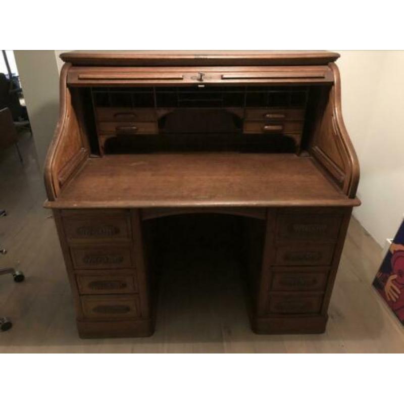 Antiek massief eiken secretaire/ bureau