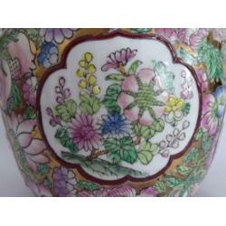 Chinese polychrome cachèpot(Bloempot)Mille Fleur (K) Canton