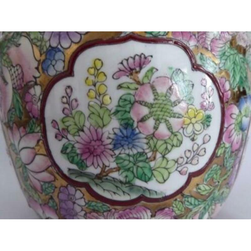 Chinese polychrome cachèpot(Bloempot)Mille Fleur (K) Canton