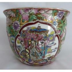 Chinese polychrome cachèpot(Bloempot)Mille Fleur (K) Canton