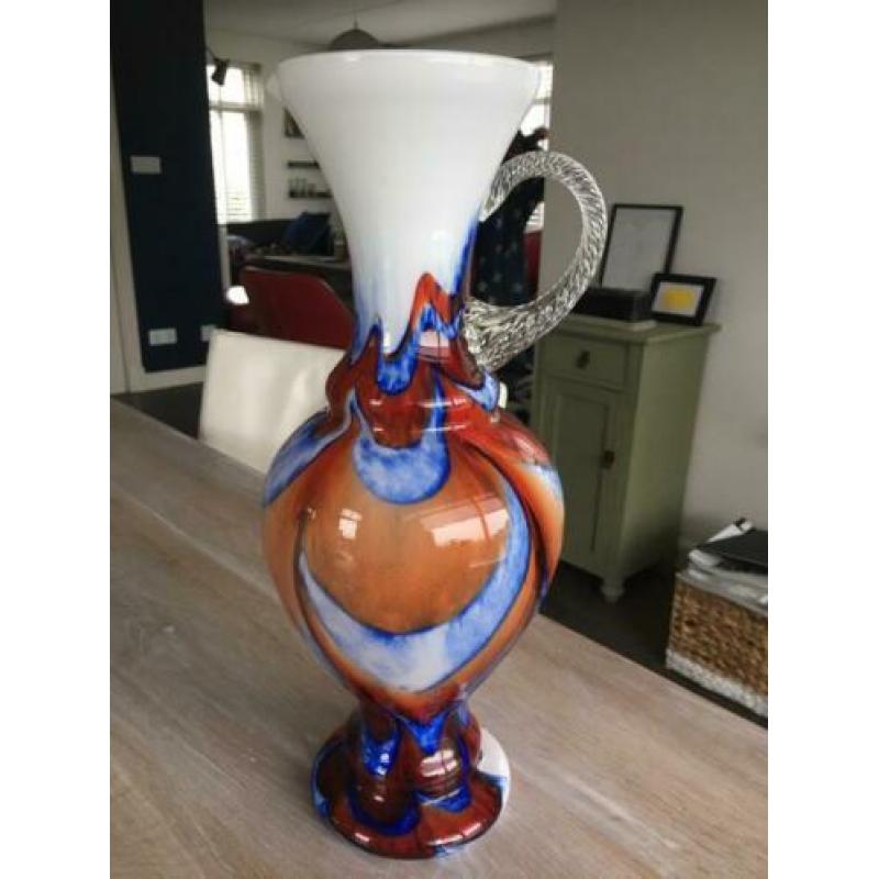 Oranje blauw wit vaas