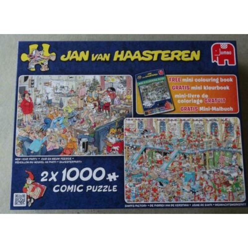 Jan van Haasteren puzzles 2 in 1 doos New Year Party, Santa