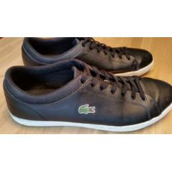 Zwarte leren schoenen, Lacoste Carnaby (mt 45)