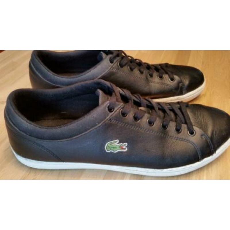 Zwarte leren schoenen, Lacoste Carnaby (mt 45)