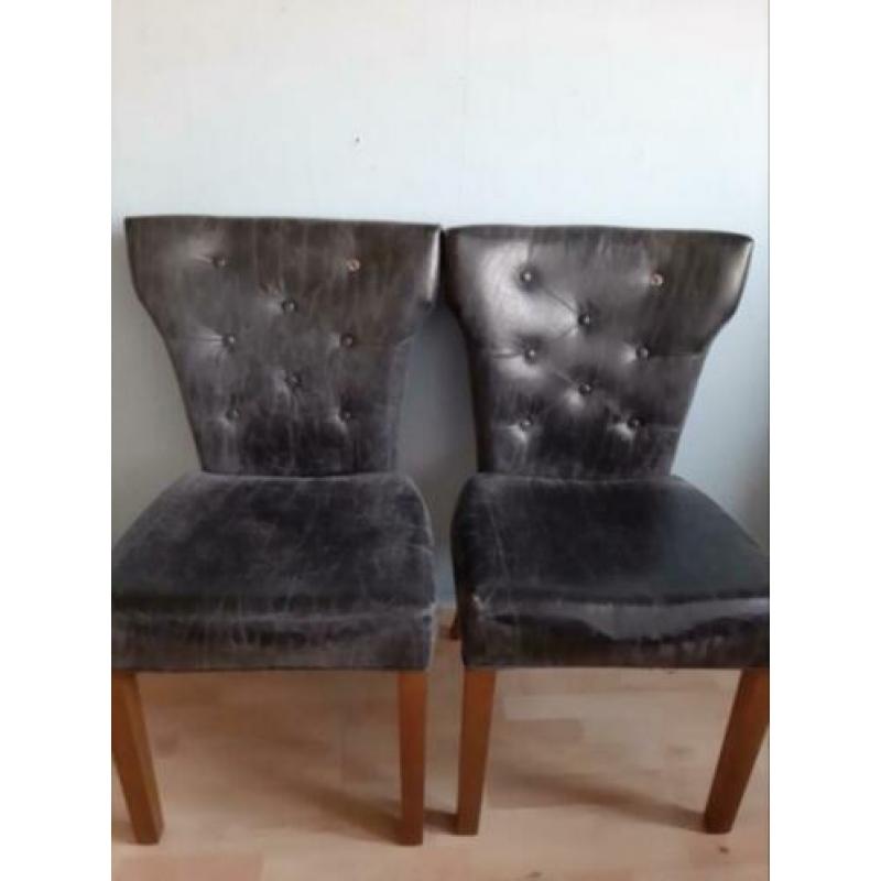 2 Rivièra maison stoelen van leer zgan