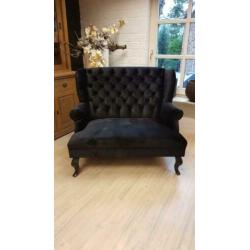 *ACTIE* Mooie Gecapitonneerde Fauteuil Loveseat Grand Duc(7)