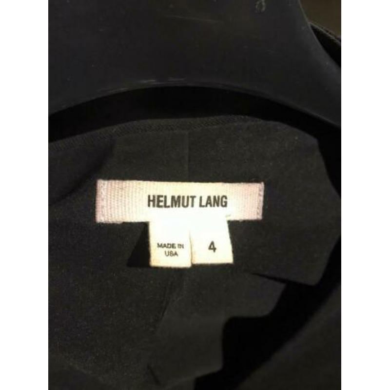 Helmut lang colbert jasje zwart leren mouwen, mt 4 small 36