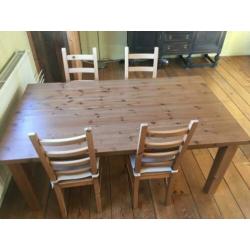 IKEA eettafel FORSBY en 4 stoelen KAUSTBY