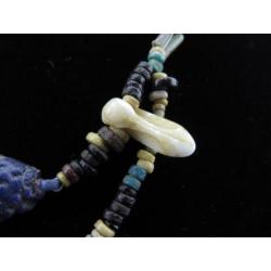 Egyptian necklace made of faience mummy beads, Amarna grapes