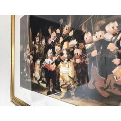 Gelimiteerde litho 'Duckwacht' Nachtwacht Disney Donald Duck