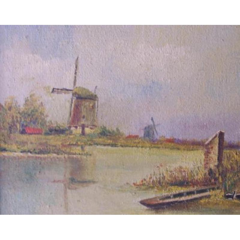 Rond 1900 geschilderd Olieverfschilderij op doek