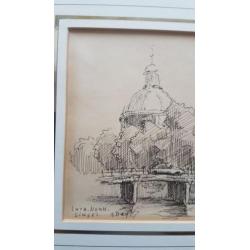 tekening Lutherse Kerk Singel Amsterdam Charles