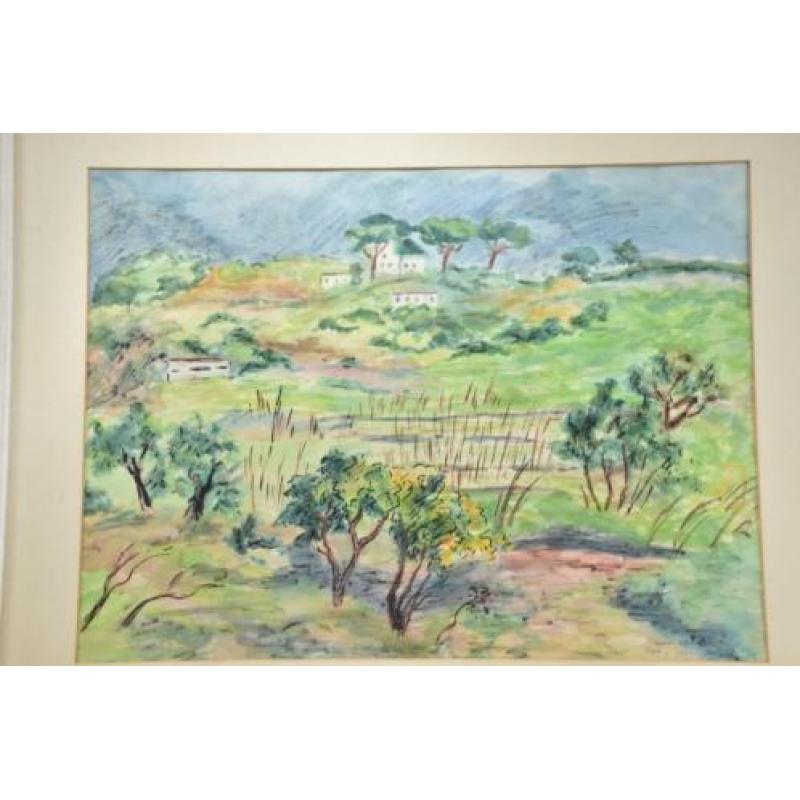 Unieke Aquarell door Prinses Pilar van Bavaria 1965