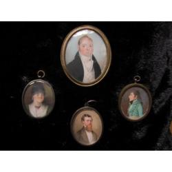 =officier= ca 1800 =facet geslepen glas=PORTRET - MINIATUUR=