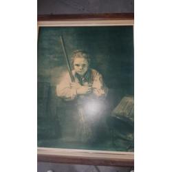 Schilderij meisje met bezem rembrandt