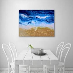 Groot Strand en Zee Schilderij Modern Abstract Schilderij