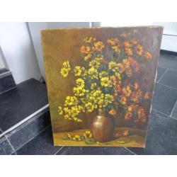 Schilderij Vaas met Bloemen 50 x 60 cm.