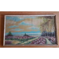 Pastel 1946 F. H. Nieuwenhuijzen Nederlands landschap heide