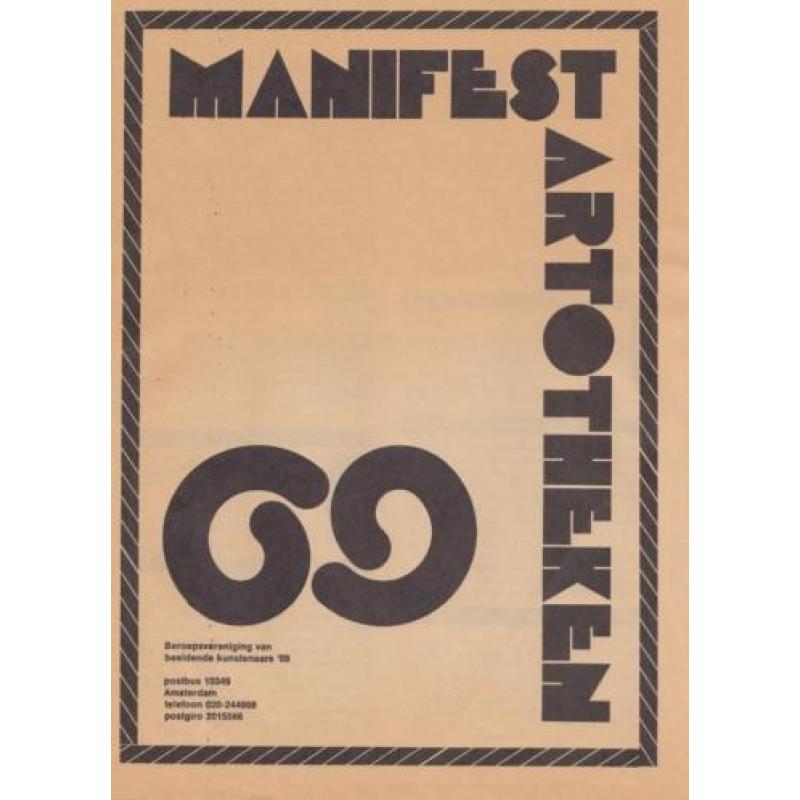 Typografisch/lithografisch manifest Artoteken 69