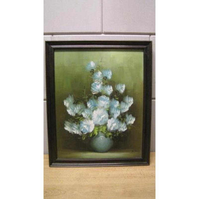 6538 - schilderij bloemen stillleven acrylverf julia - €75