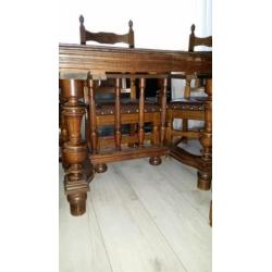 Henry Deux salontafel en eettafel compleet met 4 stoelen