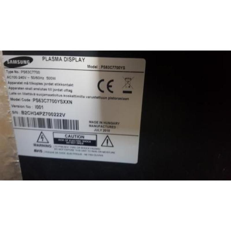 Samsung smart tv PS63C7700 barst op scherm