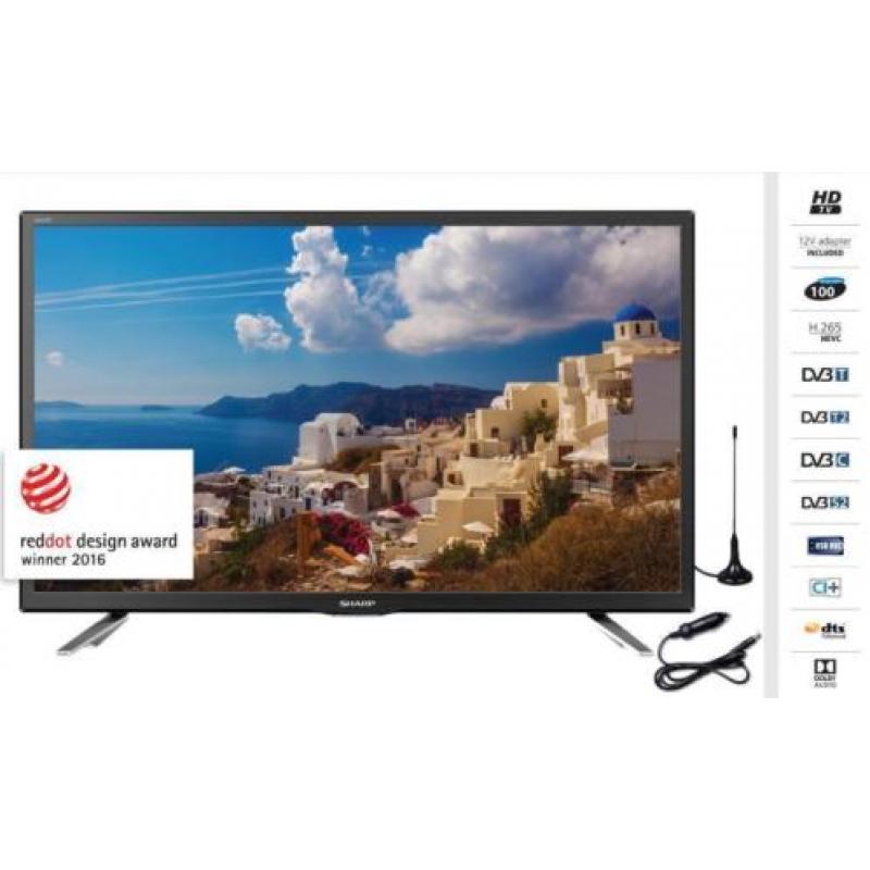 Sharp televisie 12Volt met DVB-T/C/S led tv zuinig €188