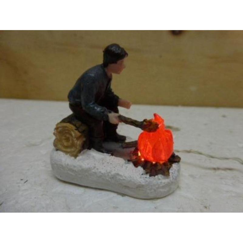 luville man with fire kerstdorp poppetje figurine kerst vuur