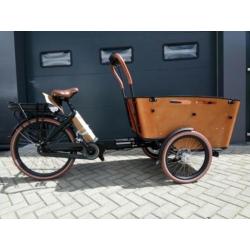 NIEUW bruin/zwart Vogue Carry bakfiets elektrisch middenmot