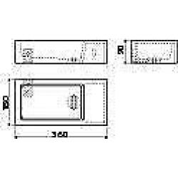 Fontein Clou Flush 3 Rechts 36x18x9 cm Beton (Zonder Kraa...