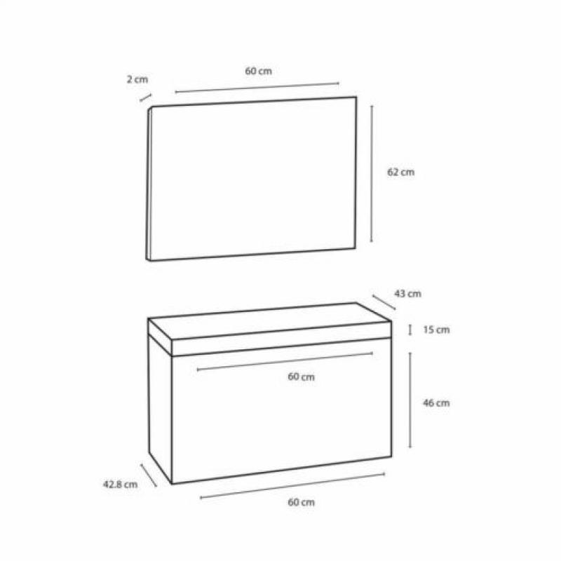 Badmeubelset Differnz The Collection 60x43x61 cm Zwart/Wi...