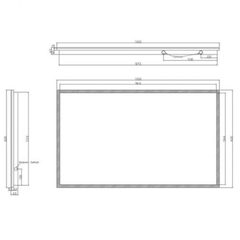 Quatro Dimbare Led Spiegel 100X60Cm