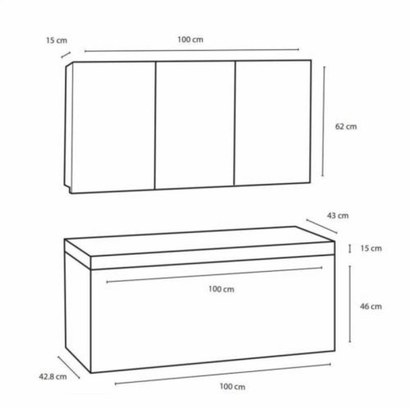 Badmeubelset Differnz The Collection 100x43x61 cm Grijs/W...