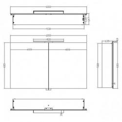 Spiegelkast Met Led Verlichting 100X60 Aluminium